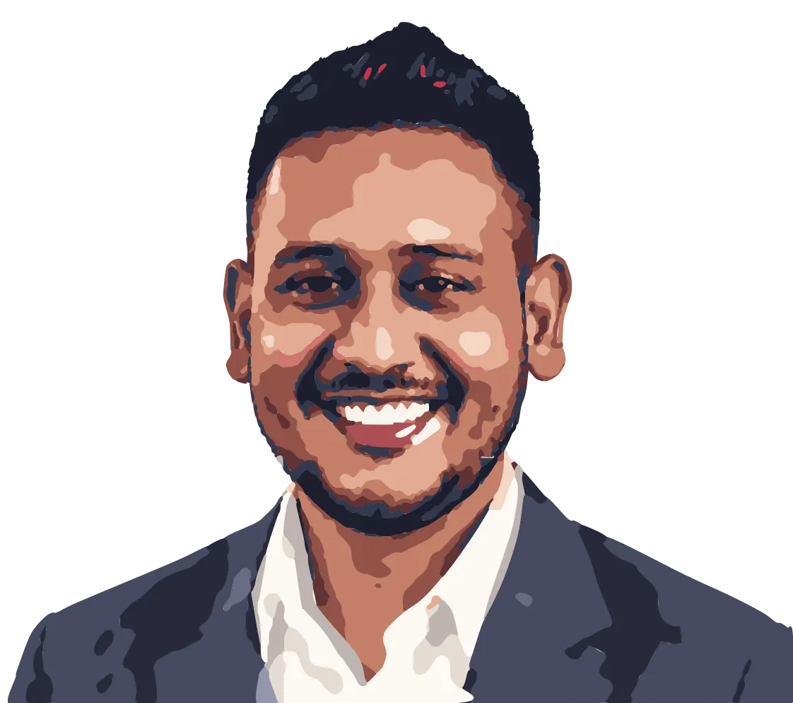 Painted portrait of Raveen Nanayakkara